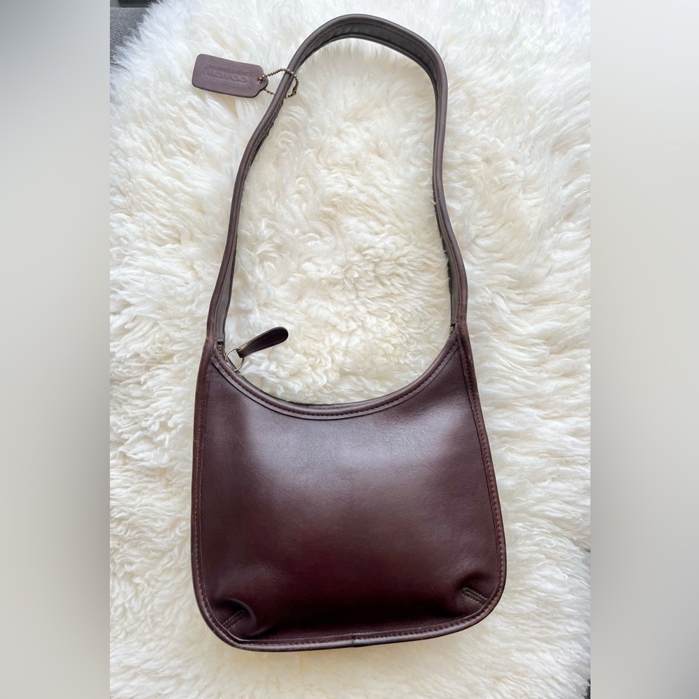 Vintage Coach Ergo Mini Zip Bag Mahogany Brown Shoulder Bag Hobo